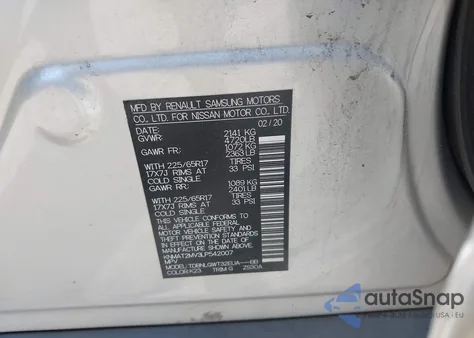 2020 Nissan Rogue Sv Intelligent Awd from USA, damaged, VIN KNMAT2MV3LP542007